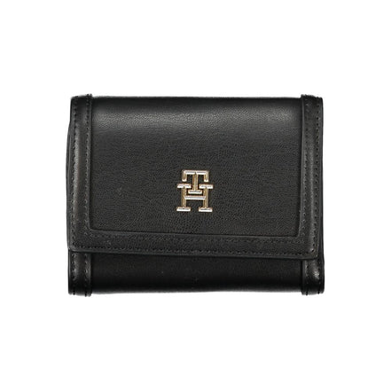 Portefeuille femme en polyuréthane noir Tommy Hilfiger