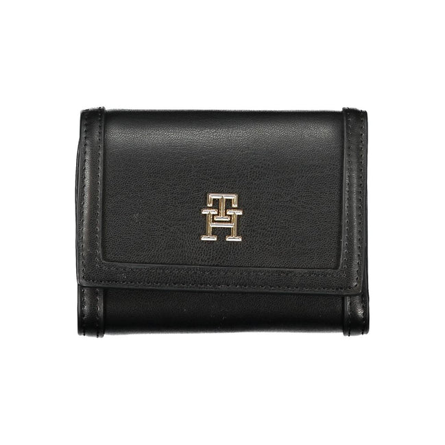 Portefeuille femme en polyuréthane noir Tommy Hilfiger