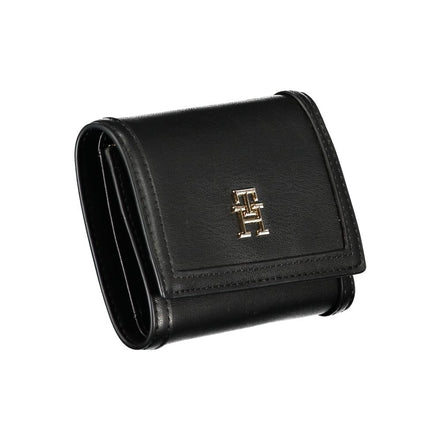 Portefeuille femme en polyuréthane noir Tommy Hilfiger