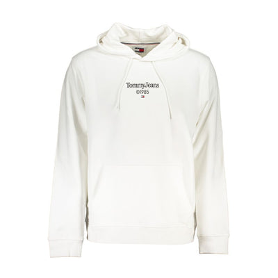 Felpa da uomo in cotone bianco con cappuccio Tommy Hilfiger