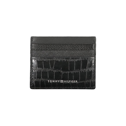 Portafoglio da uomo Tommy Hilfiger in pelle nera
