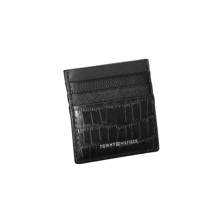 Portafoglio da uomo Tommy Hilfiger in pelle nera