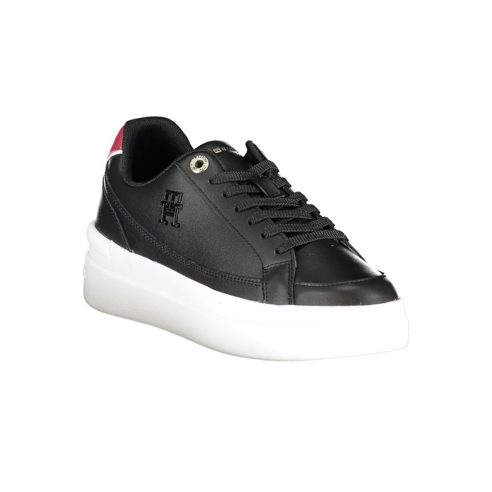 Tommy Hilfiger Black Leather Sneakers