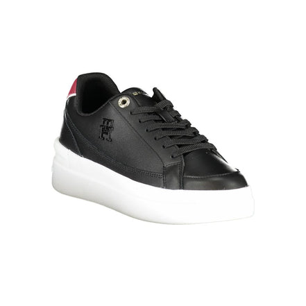Tommy Hilfiger Black Leather Sneakers