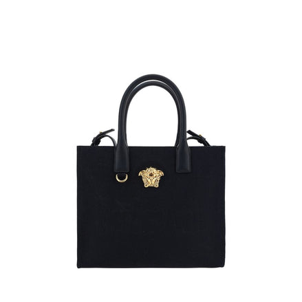 Sac à bandoulière Versace en coton noir