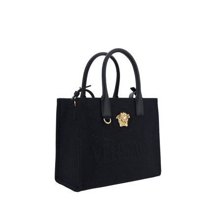 Sac à bandoulière Versace en coton noir