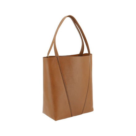 Chloé Brown Calf Leather Shoulder Bag - Spin 27x31x14