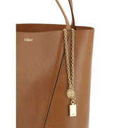 Chloé Brown Calf Leather Shoulder Bag - Spin 27x31x14