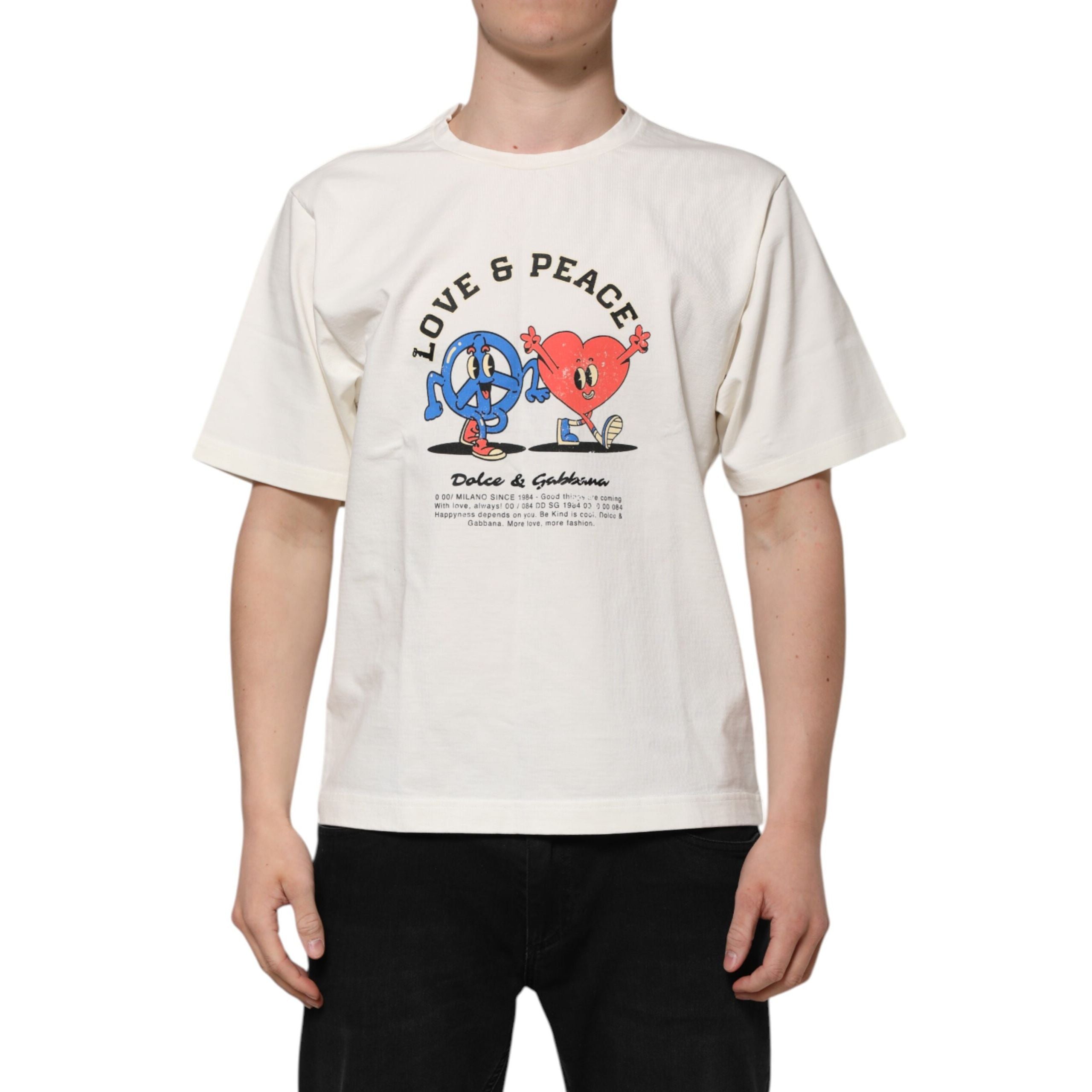 T-shirt girocollo in cotone da uomo Dolce & Gabbana 