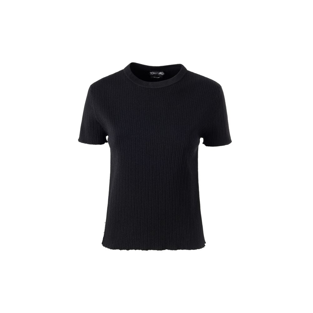 T-shirt di seta nera Tom Ford