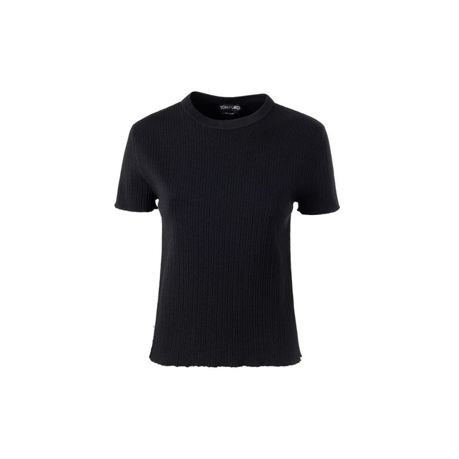 T-shirt di seta nera Tom Ford