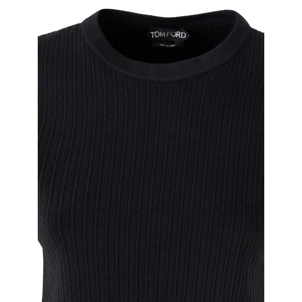 T-shirt di seta nera Tom Ford