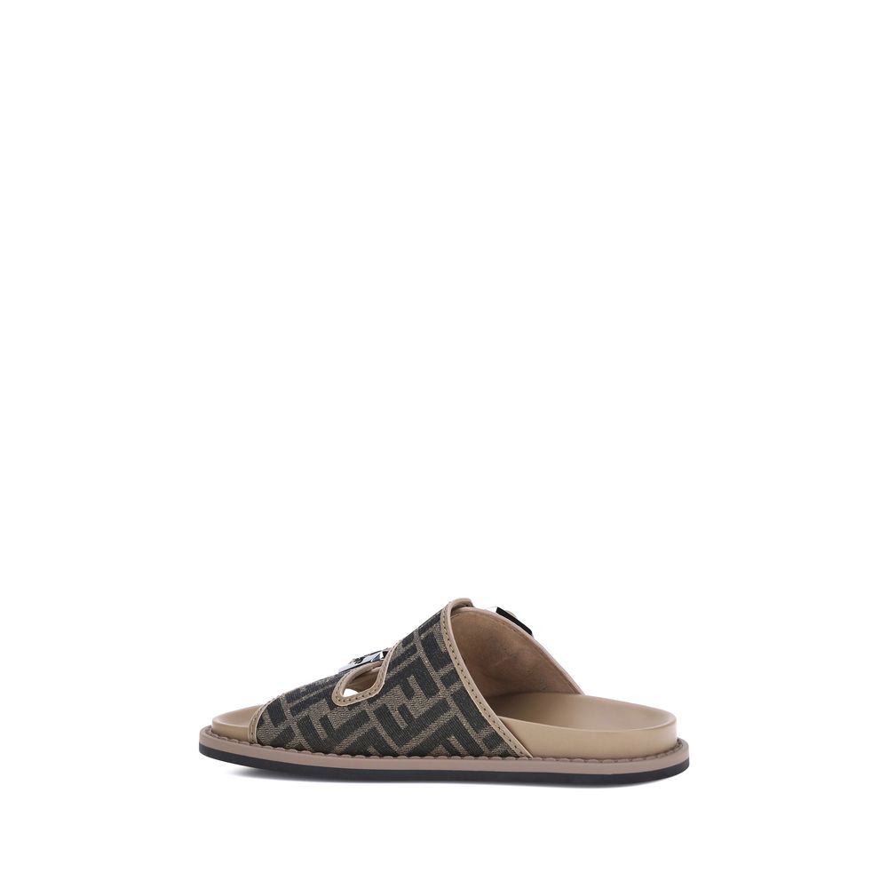 Fendi Brown Flat Sandals
