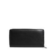Dolce & Gabbana Black Leather Logo Zip-Around Continental Wallet