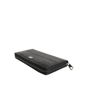 Dolce & Gabbana Black Leather Logo Zip-Around Continental Wallet