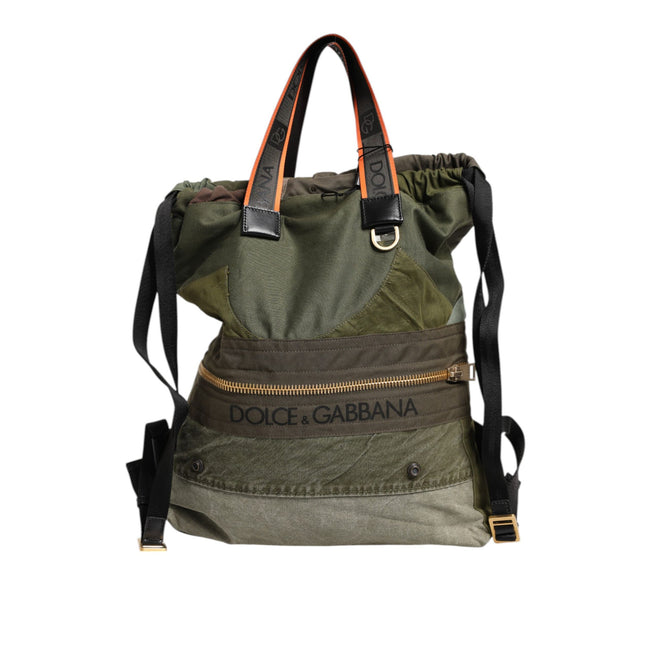 Borsa Zaino Rucksack Patchwork Verde Militare Dolce & Gabbana