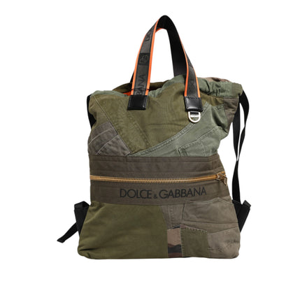 Dolce & Gabbana Military Green Patchwork Backpack