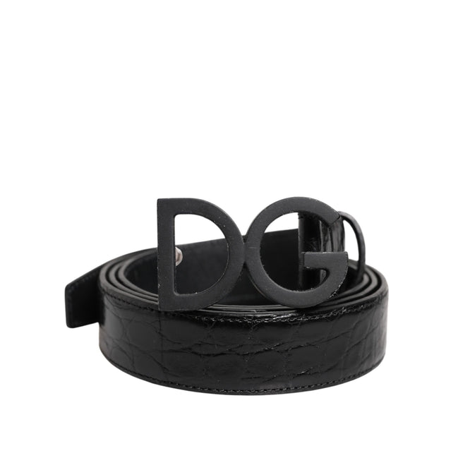 Ceinture Dolce & Gabbana en cuir noir avec boucle classique DG en métal