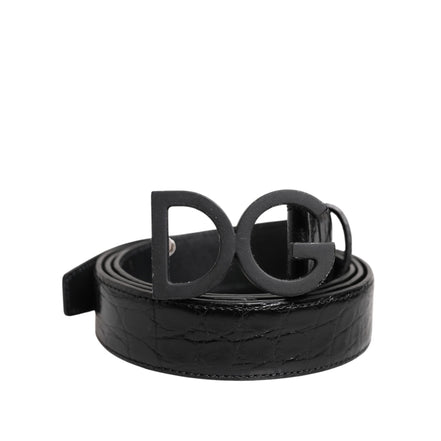 Ceinture Dolce & Gabbana en cuir noir avec boucle classique DG en métal