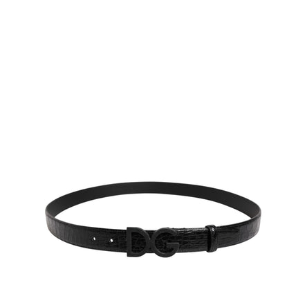 Ceinture Dolce & Gabbana en cuir noir avec boucle classique DG en métal