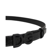 Ceinture Dolce & Gabbana en cuir noir avec boucle classique DG en métal