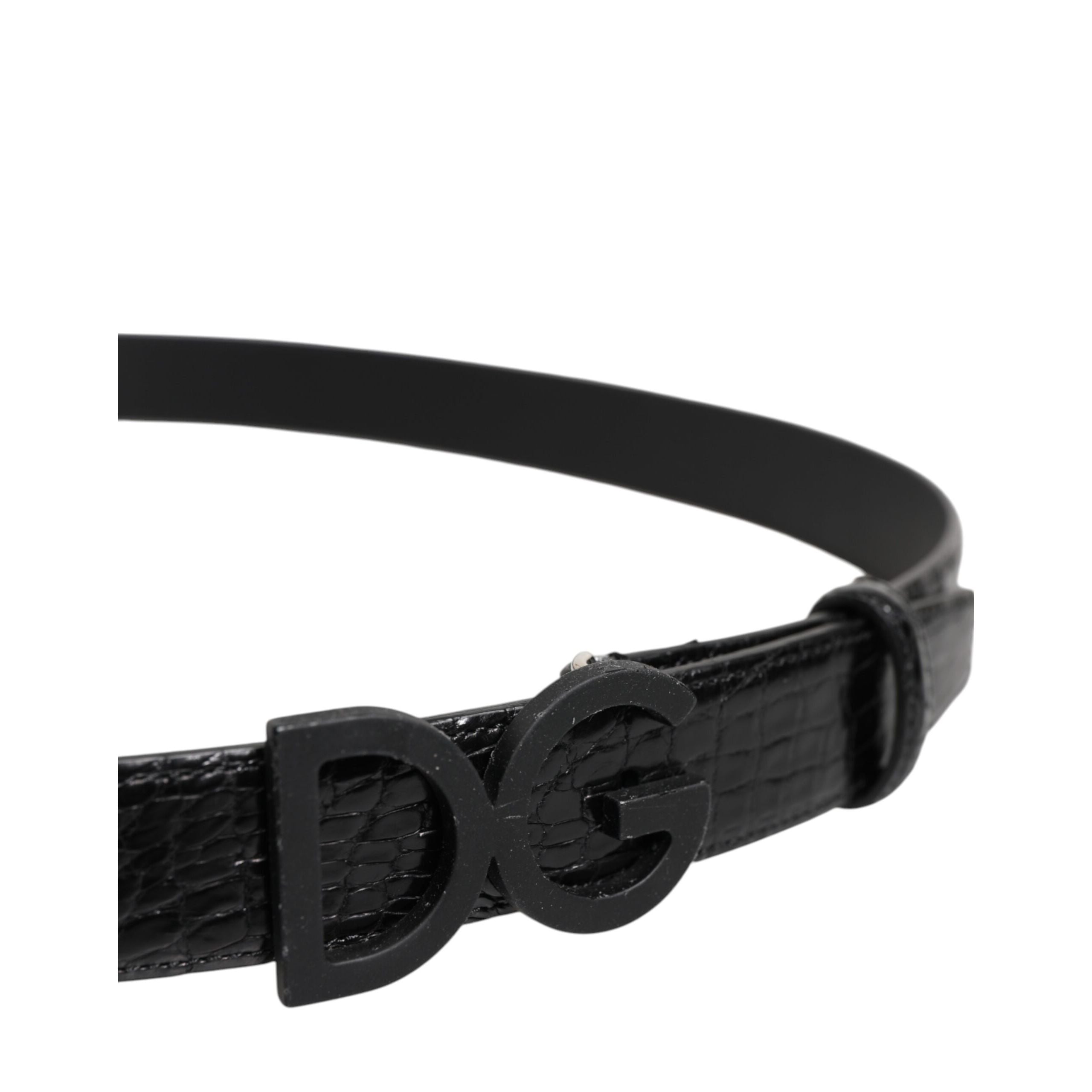 Ceinture Dolce & Gabbana en cuir noir avec boucle classique DG en métal