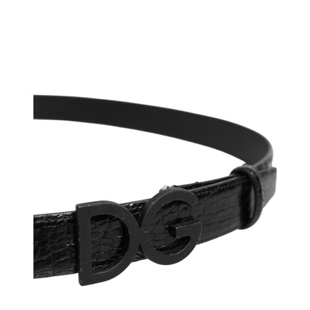 Ceinture Dolce & Gabbana en cuir noir avec boucle classique DG en métal