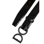 Ceinture Dolce & Gabbana en cuir noir avec boucle classique DG en métal