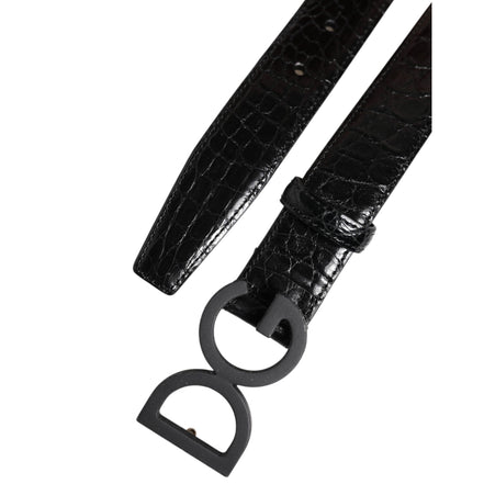 Ceinture Dolce & Gabbana en cuir noir avec boucle classique DG en métal