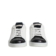 Chaussures Baskets Dolce & Gabbana Portofino en Cuir Noir et Blanc
