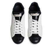 Chaussures Baskets Dolce & Gabbana Portofino en Cuir Noir et Blanc