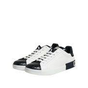 Chaussures Baskets Dolce & Gabbana Portofino en Cuir Noir et Blanc