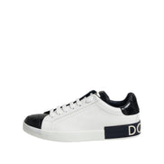 Chaussures Baskets Dolce & Gabbana Portofino en Cuir Noir et Blanc