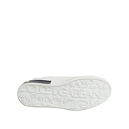 Chaussures Baskets Dolce & Gabbana Portofino en Cuir Noir et Blanc
