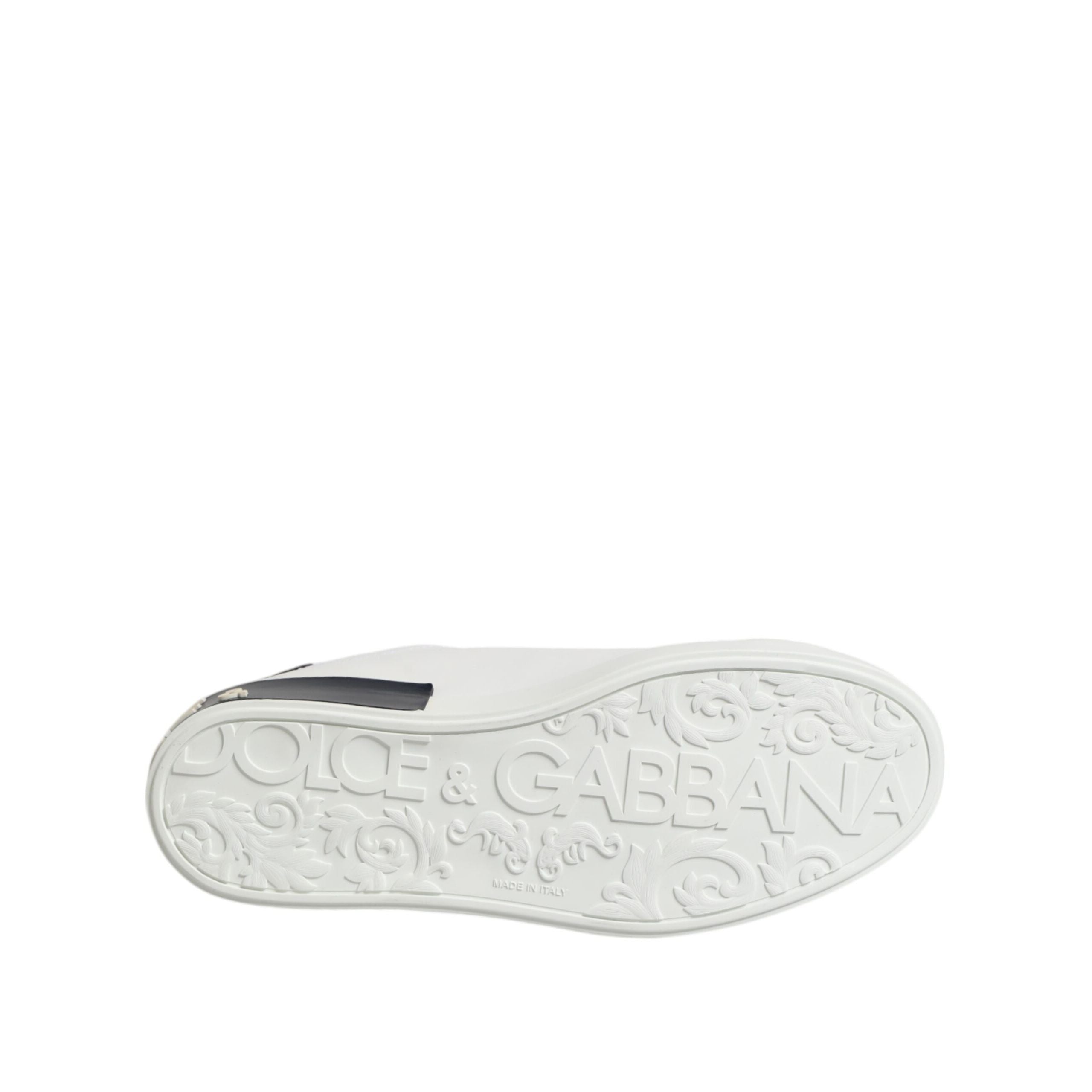 Chaussures Baskets Dolce & Gabbana Portofino en Cuir Noir et Blanc