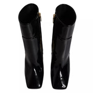 Bottes mi-mollet en cuir noir Jackie Dolce & Gabbana