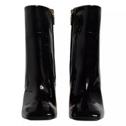 Bottes mi-mollet en cuir noir Jackie Dolce & Gabbana