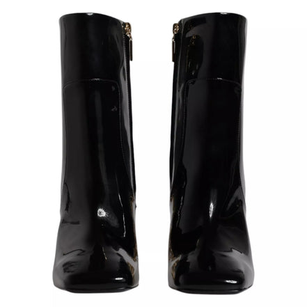 Bottes mi-mollet en cuir noir Jackie Dolce & Gabbana