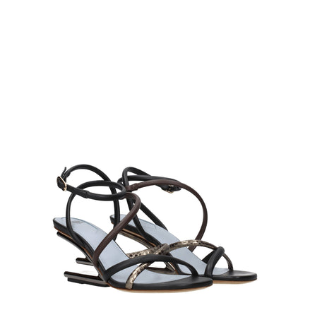 Sandales Fendi en cuir multicolore