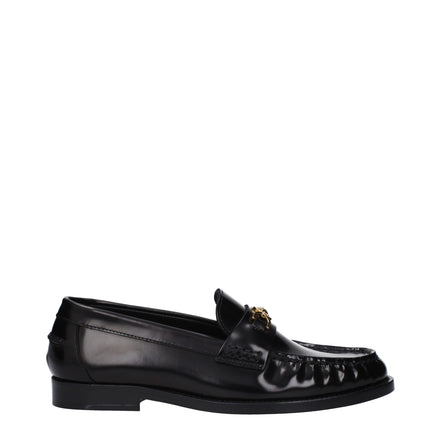 Mocassini slip-on neri in pelle Versace