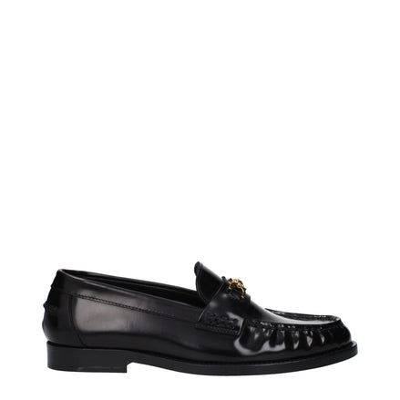 Mocassins à enfiler en cuir noir Versace