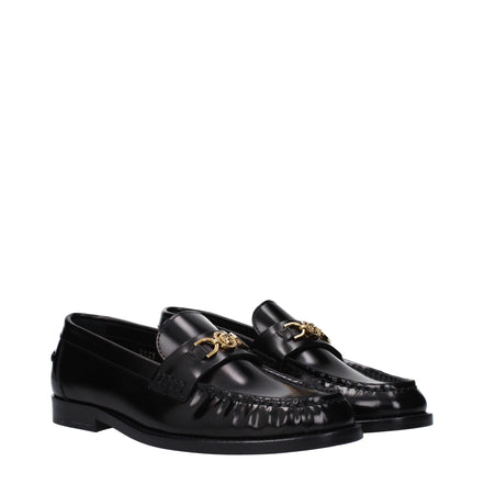 Mocassini slip-on neri in pelle Versace