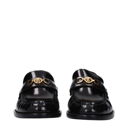 Mocassini slip-on neri in pelle Versace