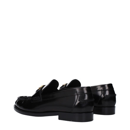 Mocassini slip-on neri in pelle Versace