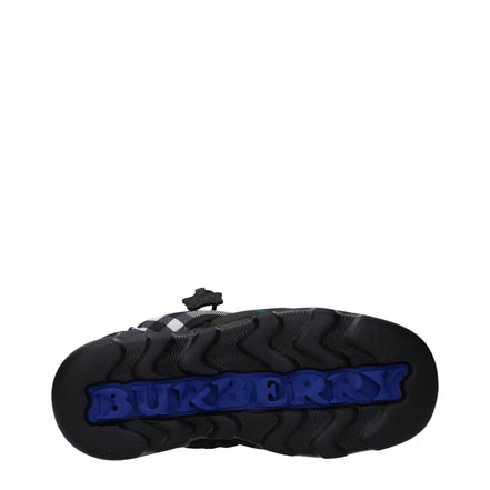 Burberry Green Fabric Slip-On Loafers