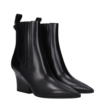 Bottines Valentino Garavani en cuir noir