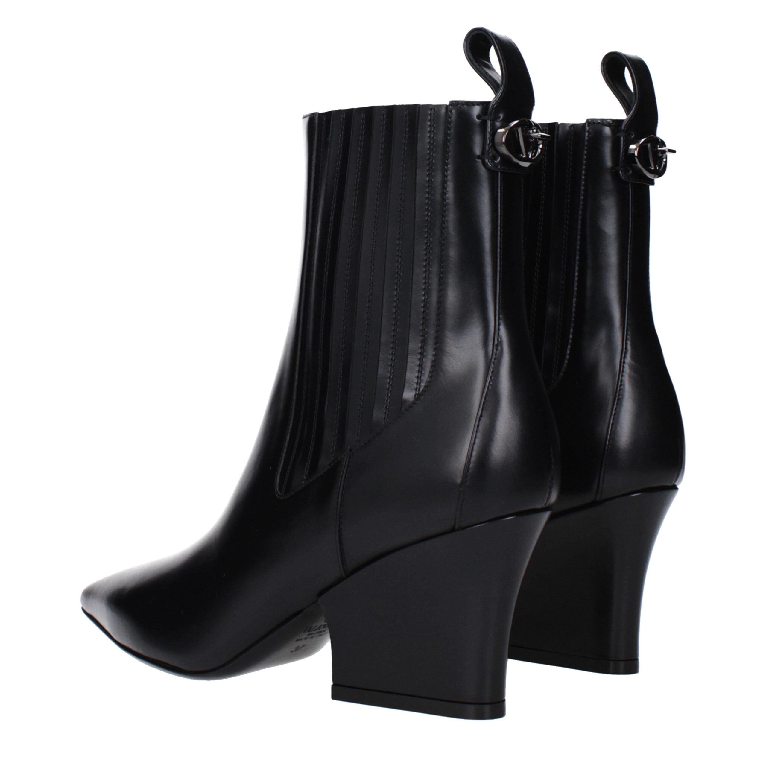 Bottines Valentino Garavani en cuir noir