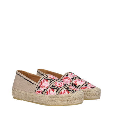 Espadrilles en tissu beige Prada