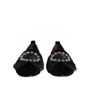 Dolce & Gabbana Scarpe Slip-On VATICANO Nere con Fiocco di Cristallo