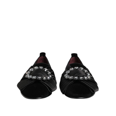 Dolce & Gabbana Scarpe Slip-On VATICANO Nere con Fiocco di Cristallo